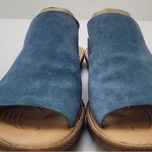 New Born Blue Suede Slides sandals size 8